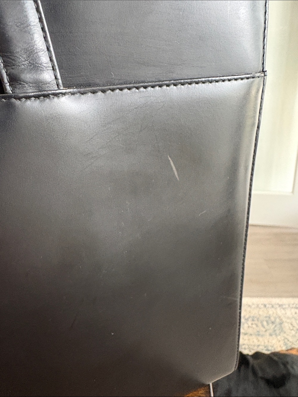 Burberry Nova Check Vintage Leather Tote Bag Black EUC - Picture 4 of 13